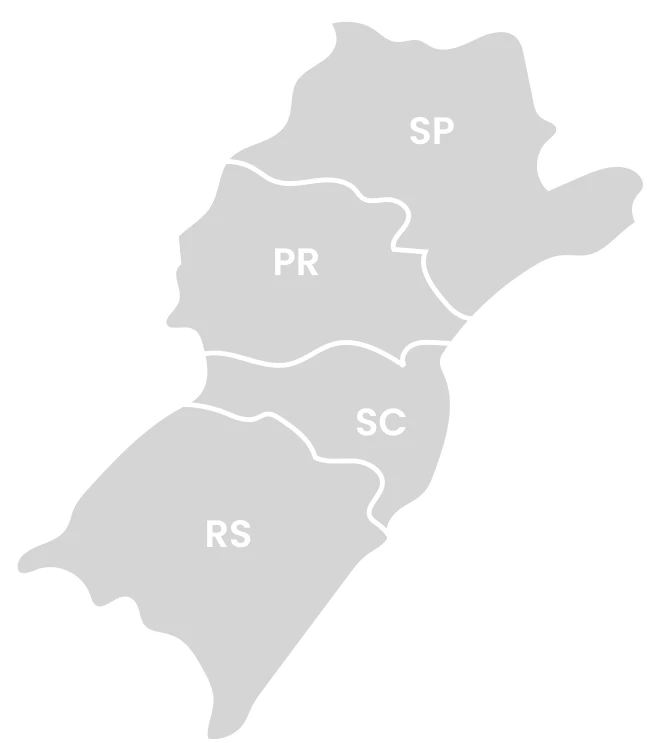 Mapa de Atuação Sul e Sudeste